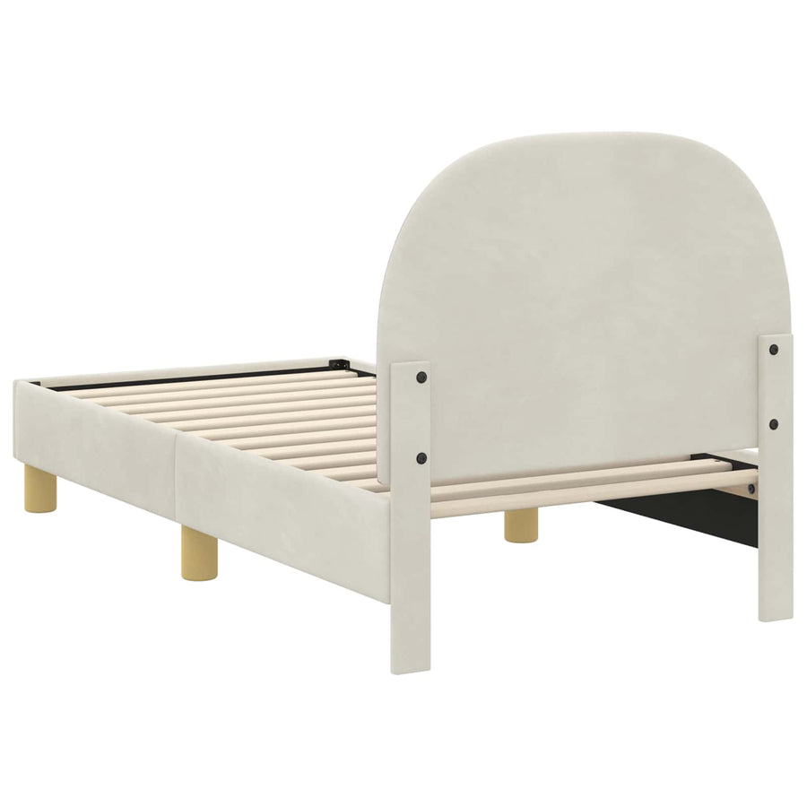 Peuterbedframe met hoofdbord Crème 70 x 140 cm Fluweel