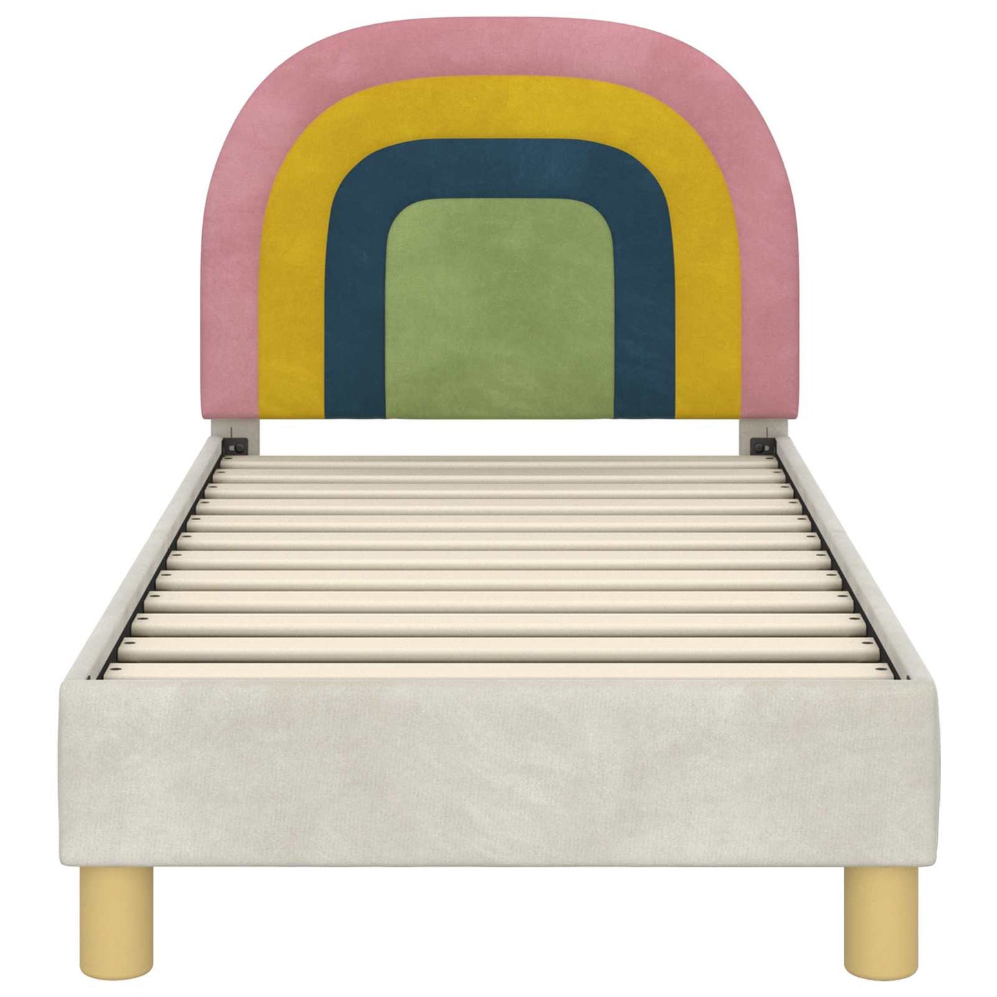 Peuterbedframe met hoofdbord Crème 70 x 140 cm Fluweel