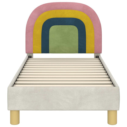 Peuterbedframe met hoofdbord Crème 70 x 140 cm Fluweel