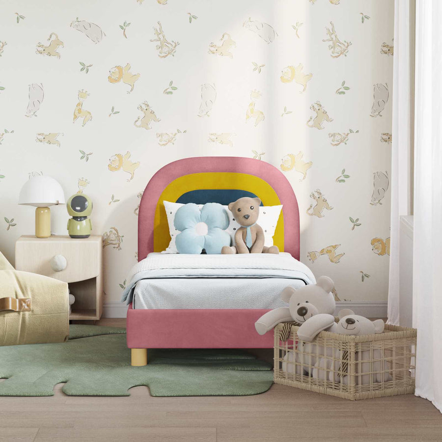 Peuterbedframe met hoofdbord Roze 70 x 140 cm Fluweel