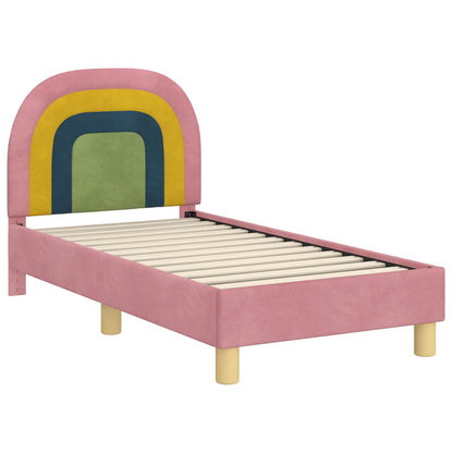 Peuterbedframe met hoofdbord Roze 70 x 140 cm Fluweel