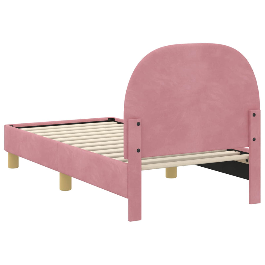 Peuterbedframe met hoofdbord Roze 70 x 140 cm Fluweel