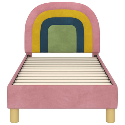 Peuterbedframe met hoofdbord Roze 70 x 140 cm Fluweel