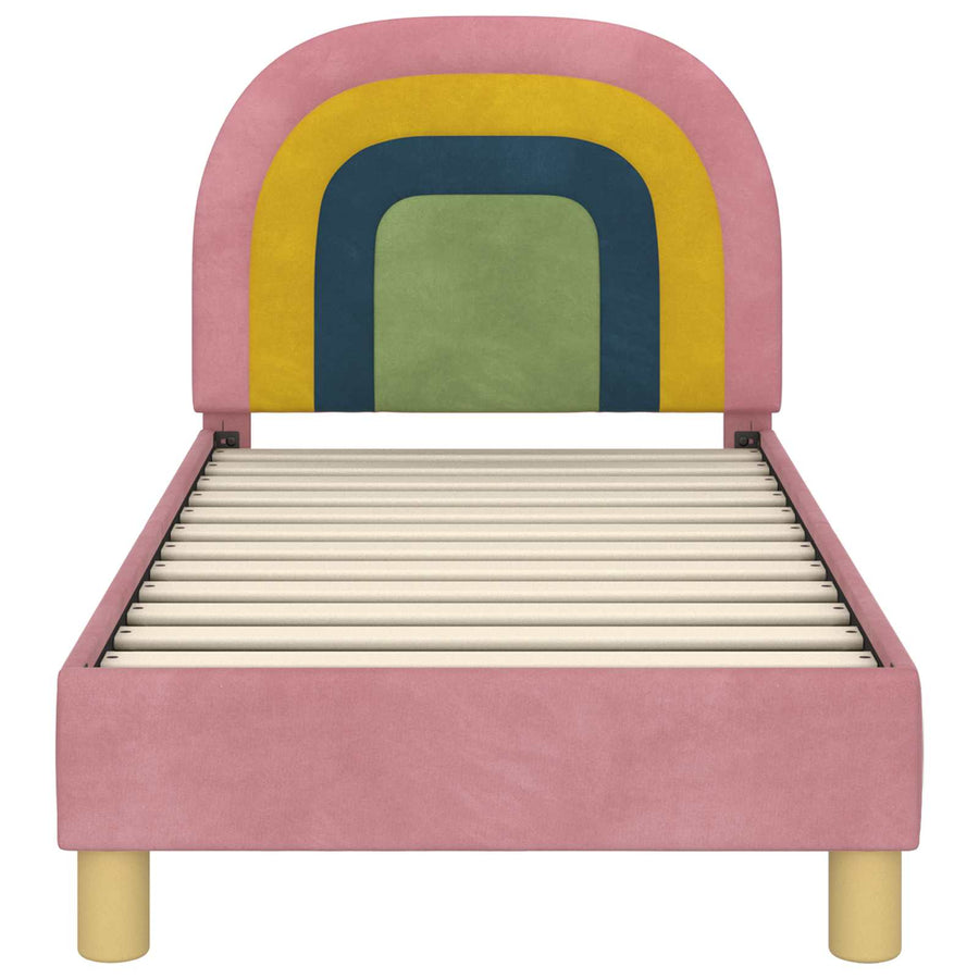 Peuterbedframe met hoofdbord Roze 70 x 140 cm Fluweel