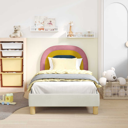 Bedframe voor kinderen met hoofdbord Crème 80 x 160 cm Fluweel