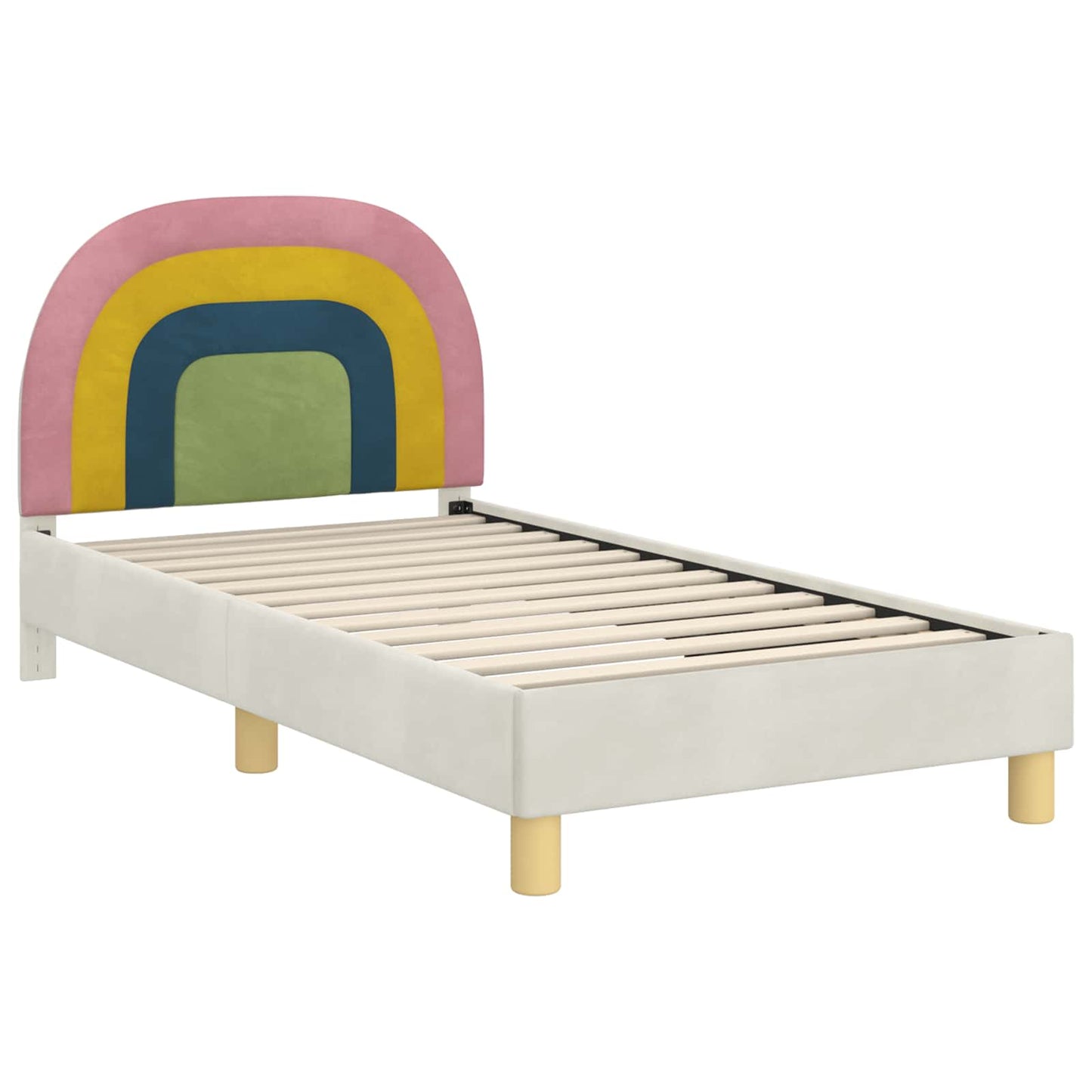 Bedframe voor kinderen met hoofdbord Crème 80 x 160 cm Fluweel