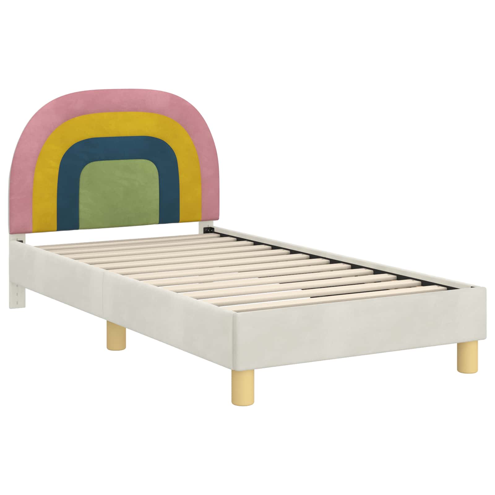 Bedframe voor kinderen met hoofdbord Crème 80 x 160 cm Fluweel