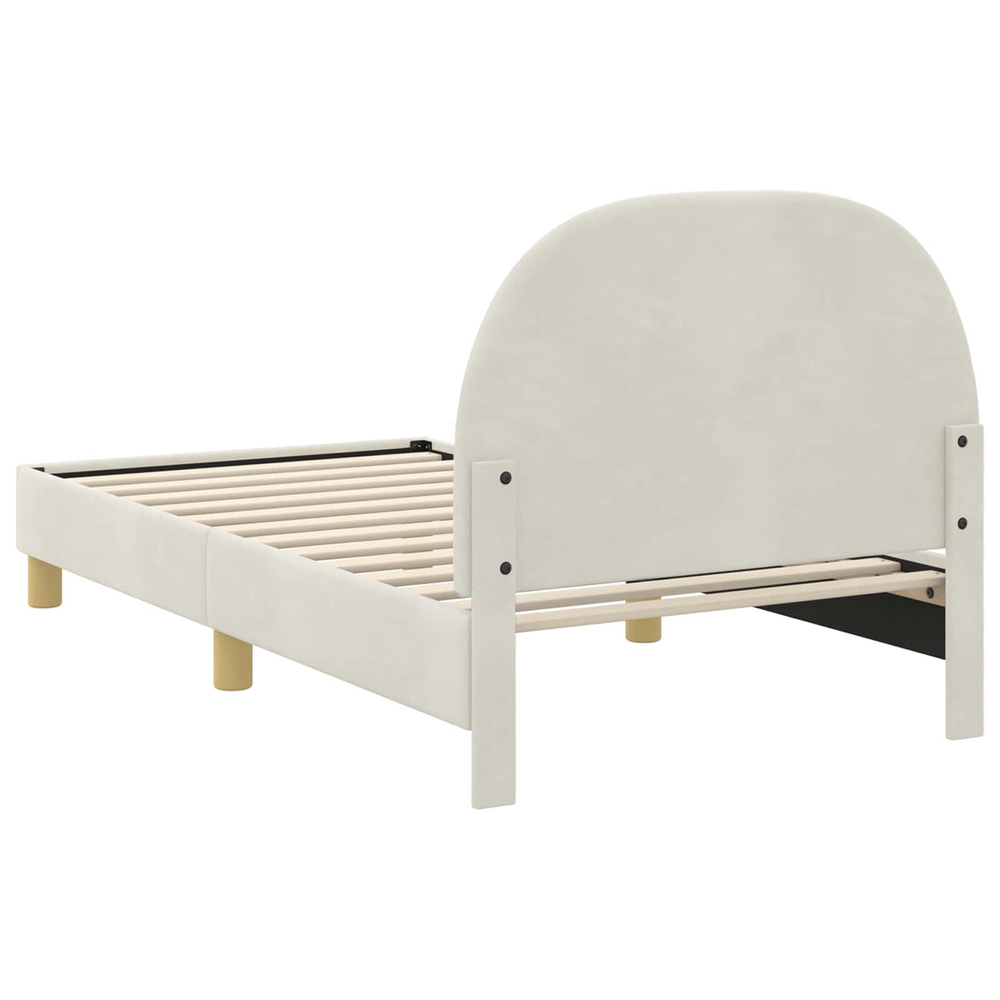Bedframe voor kinderen met hoofdbord Crème 80 x 160 cm Fluweel