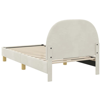 Bedframe voor kinderen met hoofdbord Crème 80 x 160 cm Fluweel