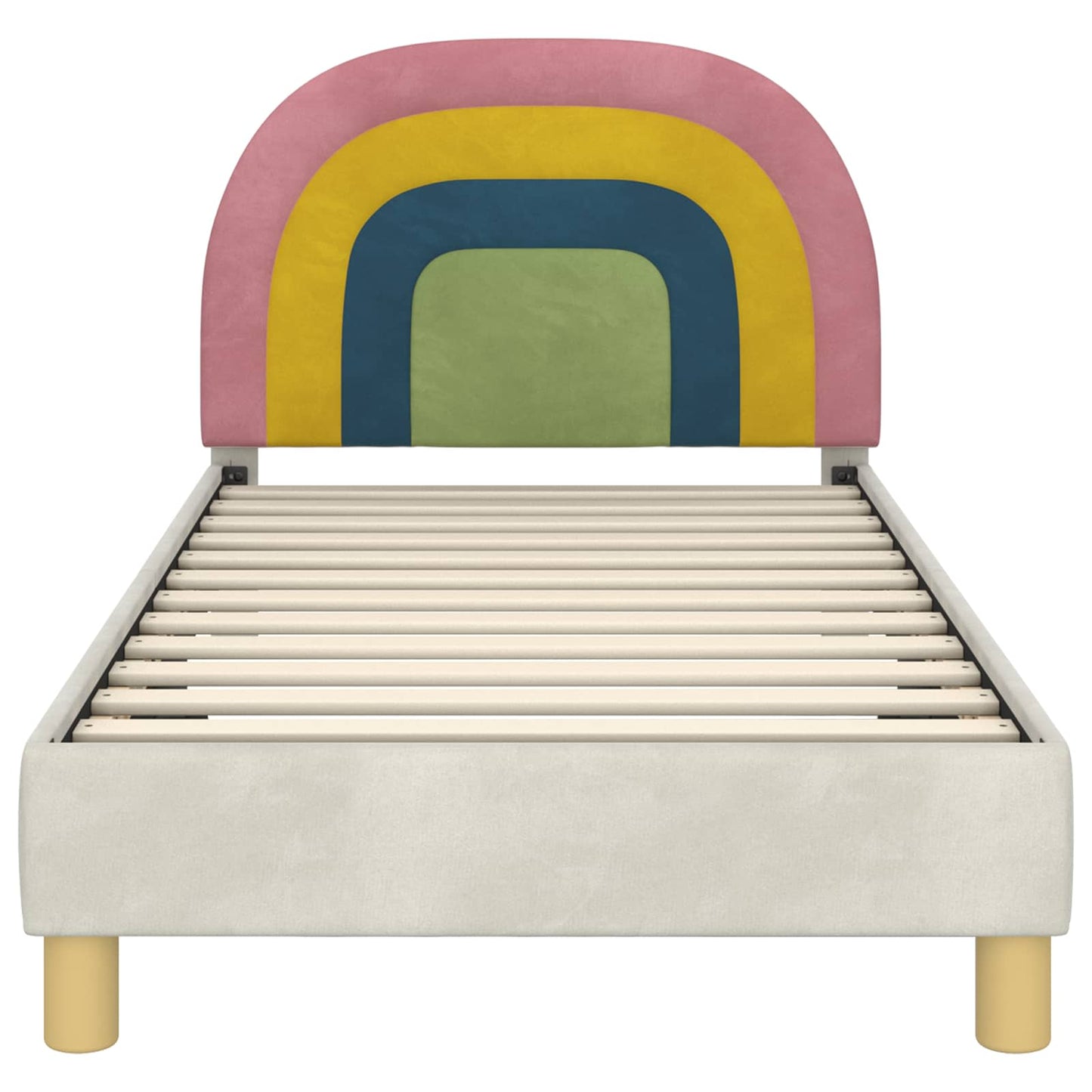 Bedframe voor kinderen met hoofdbord Crème 80 x 160 cm Fluweel