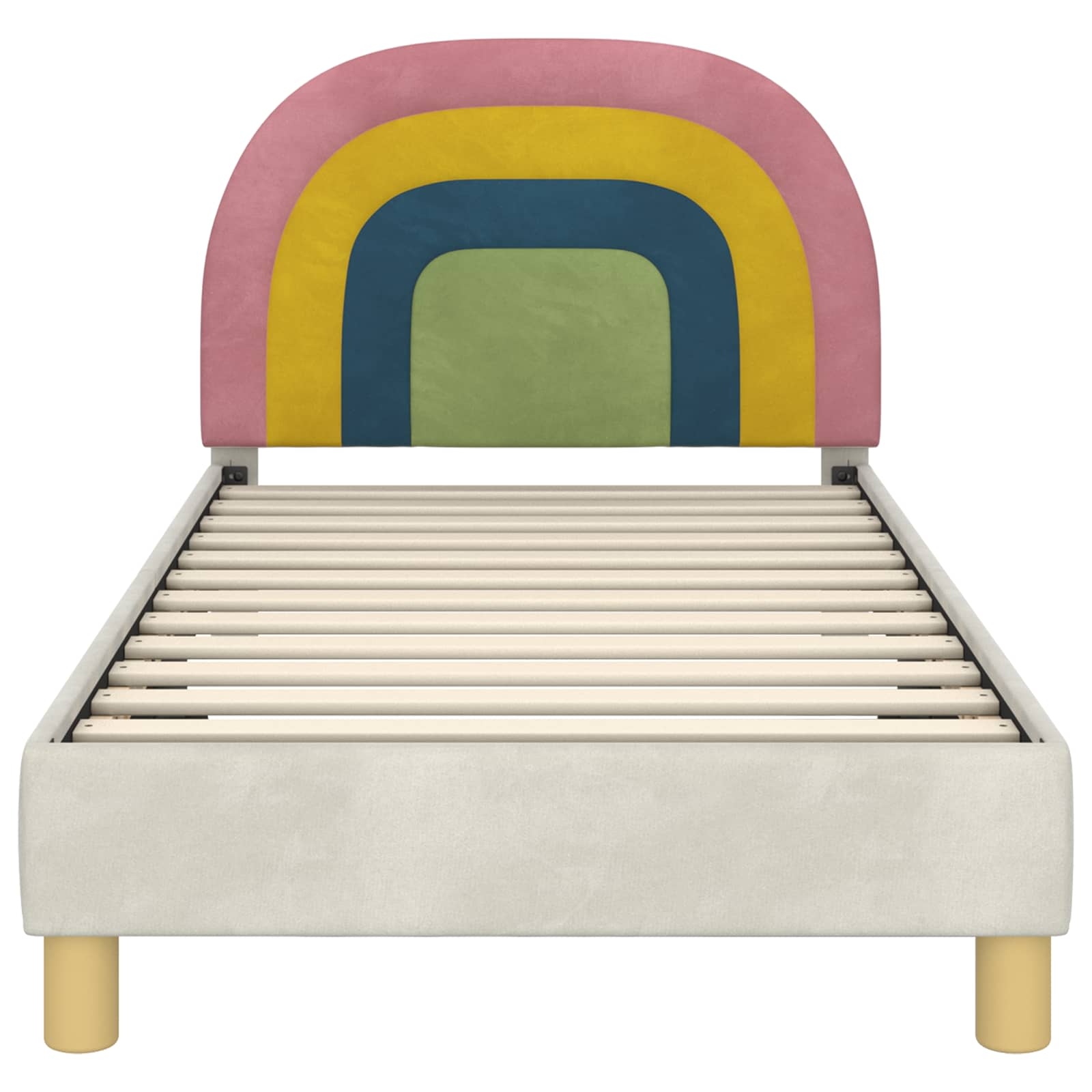 Bedframe voor kinderen met hoofdbord Crème 80 x 160 cm Fluweel