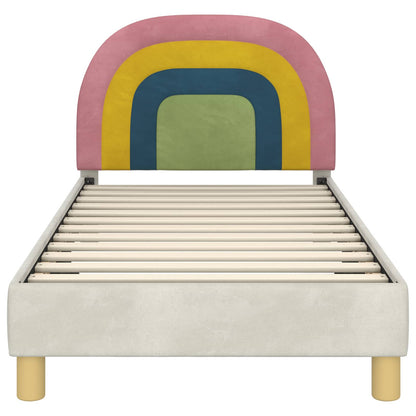Bedframe voor kinderen met hoofdbord Crème 80 x 160 cm Fluweel