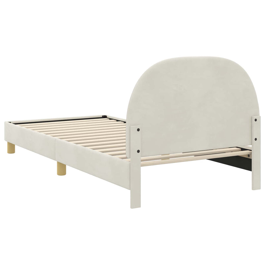 Bedframe voor kinderen met hoofdbord Crème 80 x 200 cm Fluweel