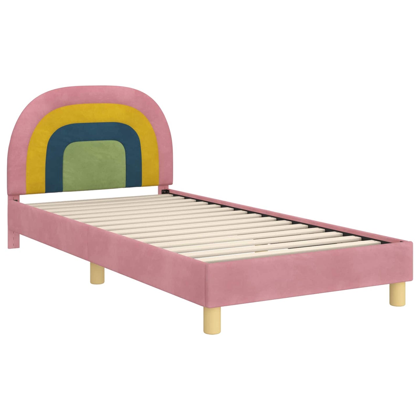 Bedframe voor kinderen met hoofdbord Roze 80 x 200 cm Fluweel