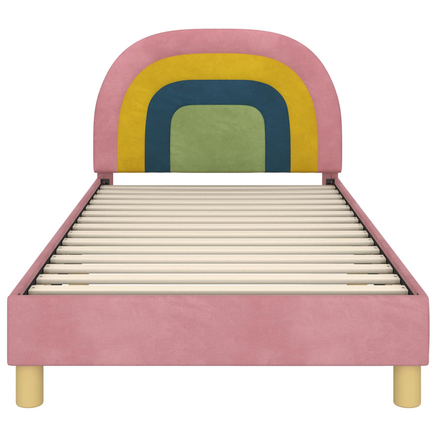 Bedframe voor kinderen met hoofdbord Roze 80 x 200 cm Fluweel