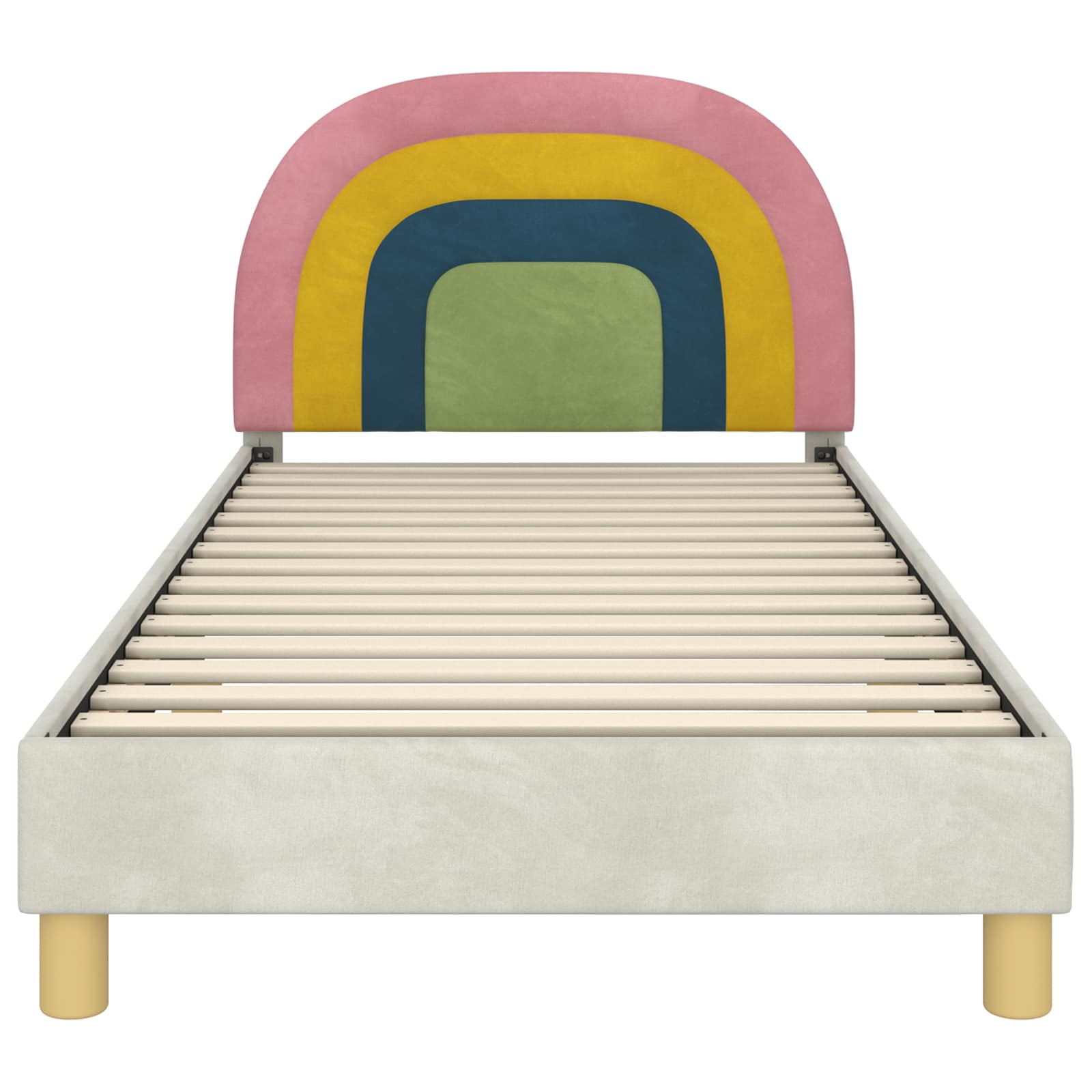 Bedframe voor kinderen met hoofdbord Crème 90 x 200 cm Fluweel