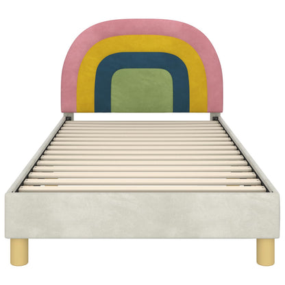 Bedframe voor kinderen met hoofdbord Crème 90 x 200 cm Fluweel