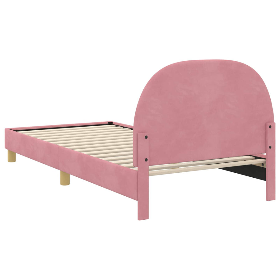 Bedframe voor kinderen met hoofdbord Roze 90 x 200 cm Fluweel