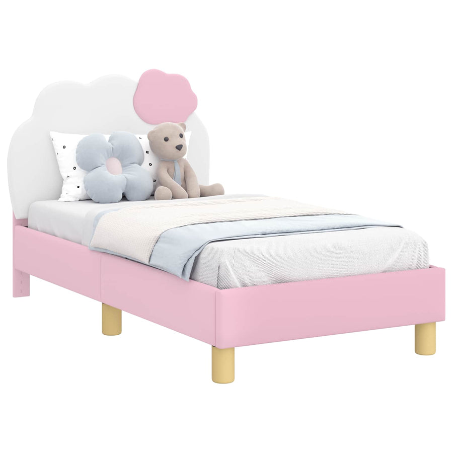 Peuterbedframe met hoofdbord met hoofdeinde Roze 70 x 140 cm PU