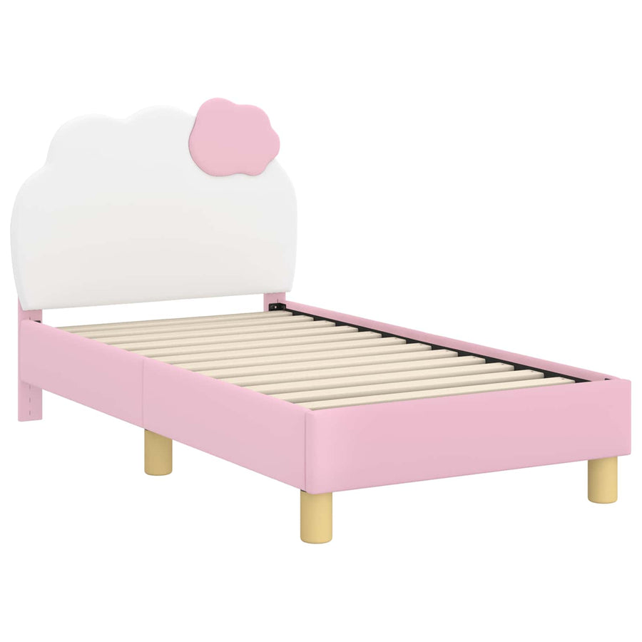 Peuterbedframe met hoofdbord met hoofdeinde Roze 70 x 140 cm PU