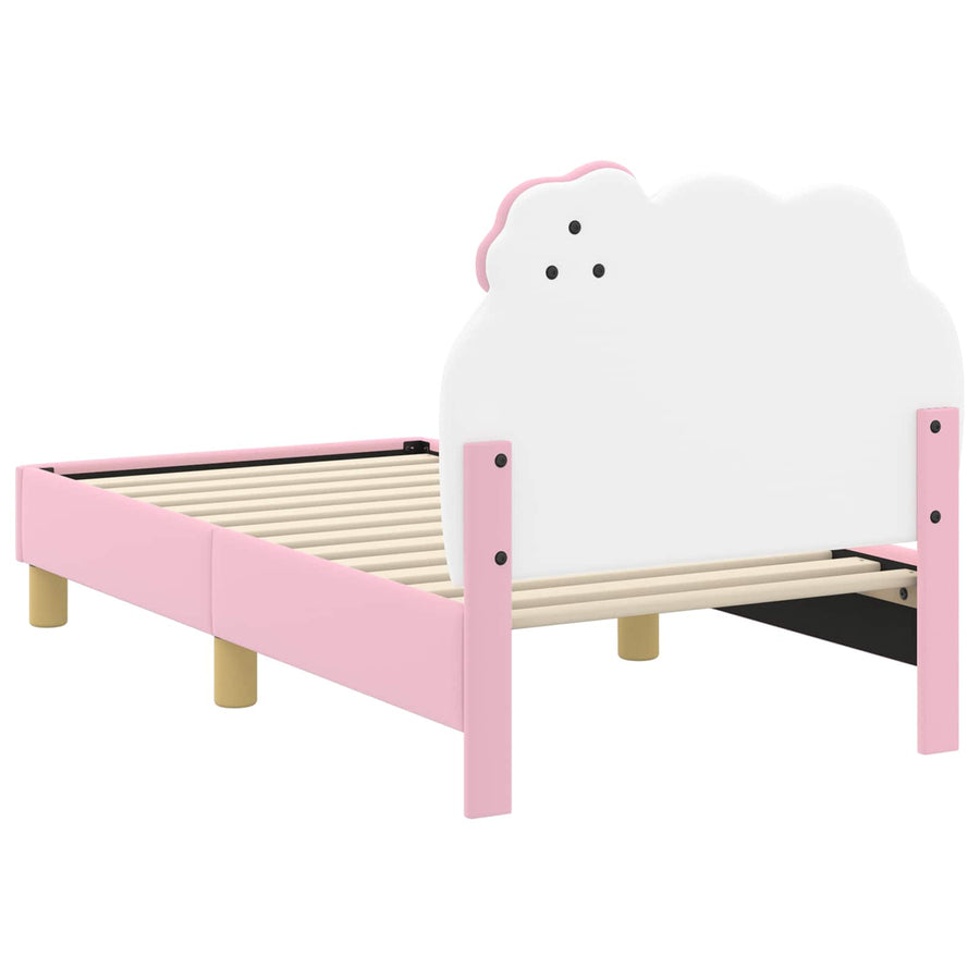 Peuterbedframe met hoofdbord met hoofdeinde Roze 70 x 140 cm PU
