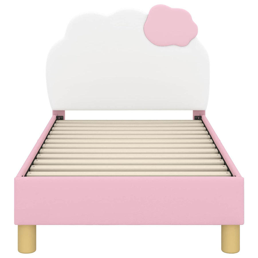 Peuterbedframe met hoofdbord met hoofdeinde Roze 70 x 140 cm PU