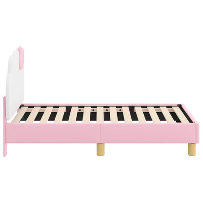 Peuterbedframe met hoofdbord met hoofdeinde Roze 70 x 140 cm PU