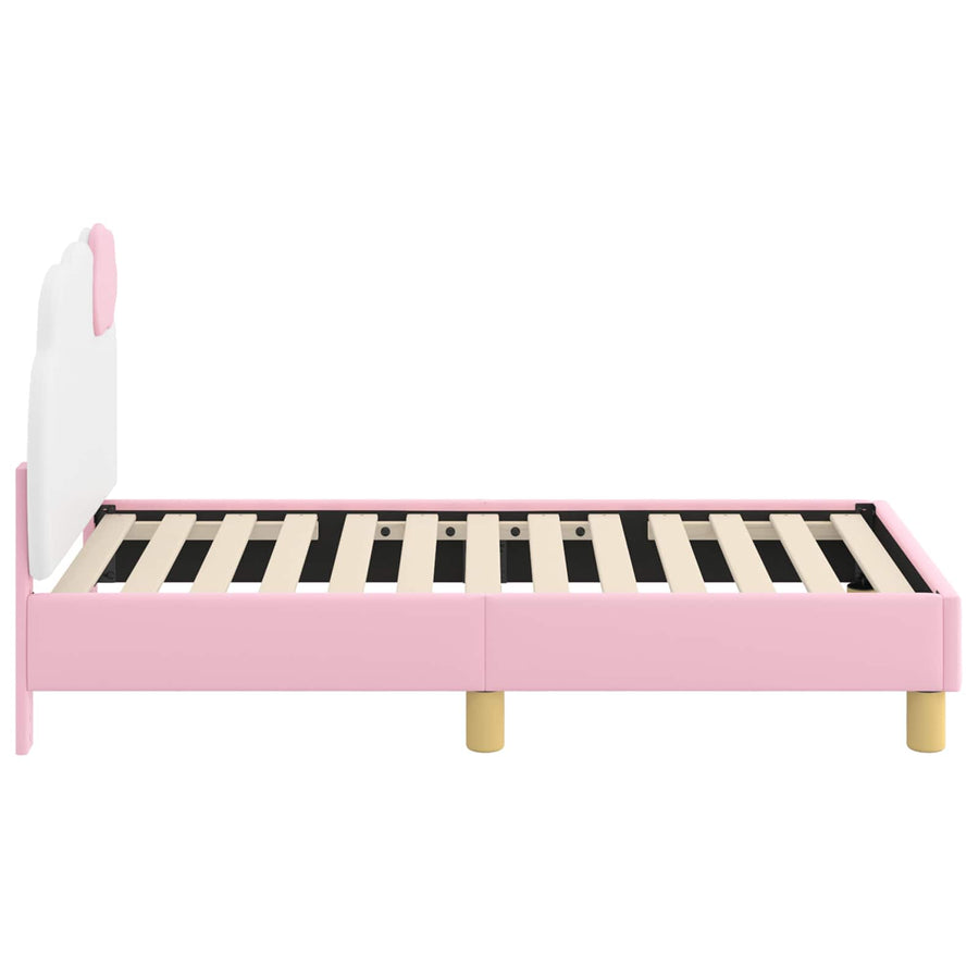 Peuterbedframe met hoofdbord met hoofdeinde Roze 70 x 140 cm PU