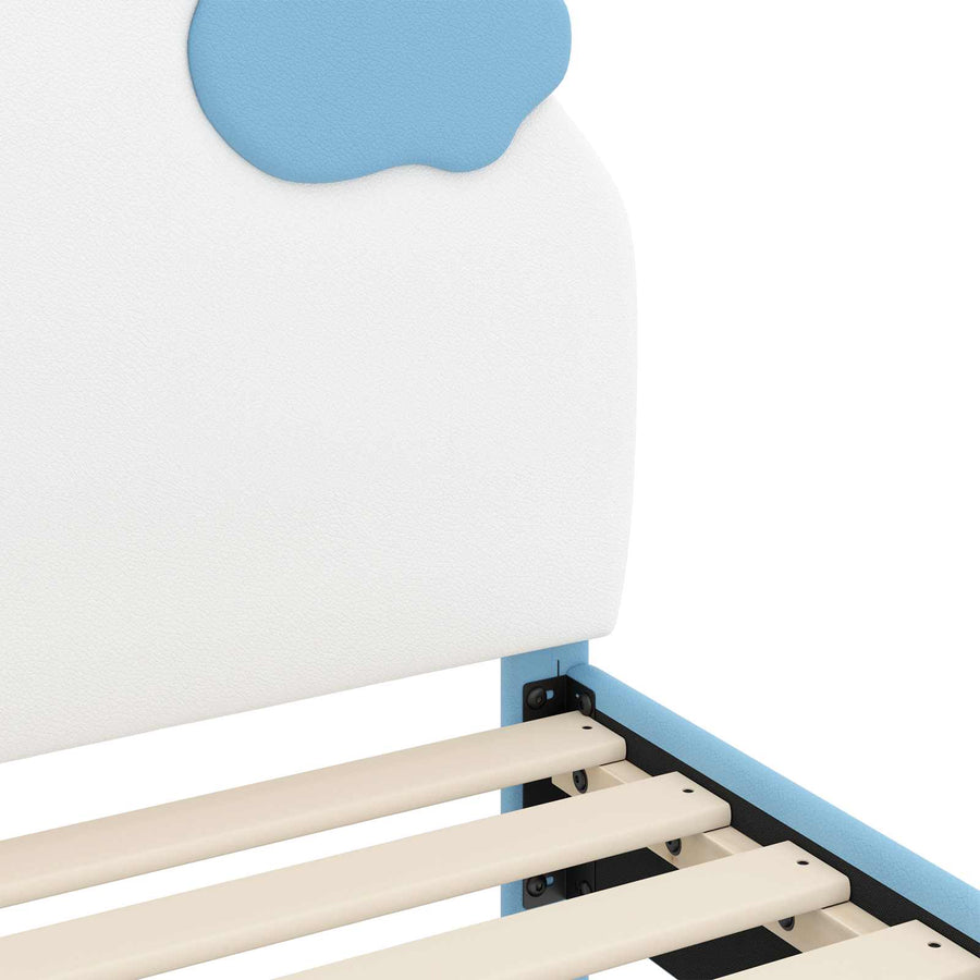Peuterbedframe met hoofdbord Blauw 70 x 140 cm PU
