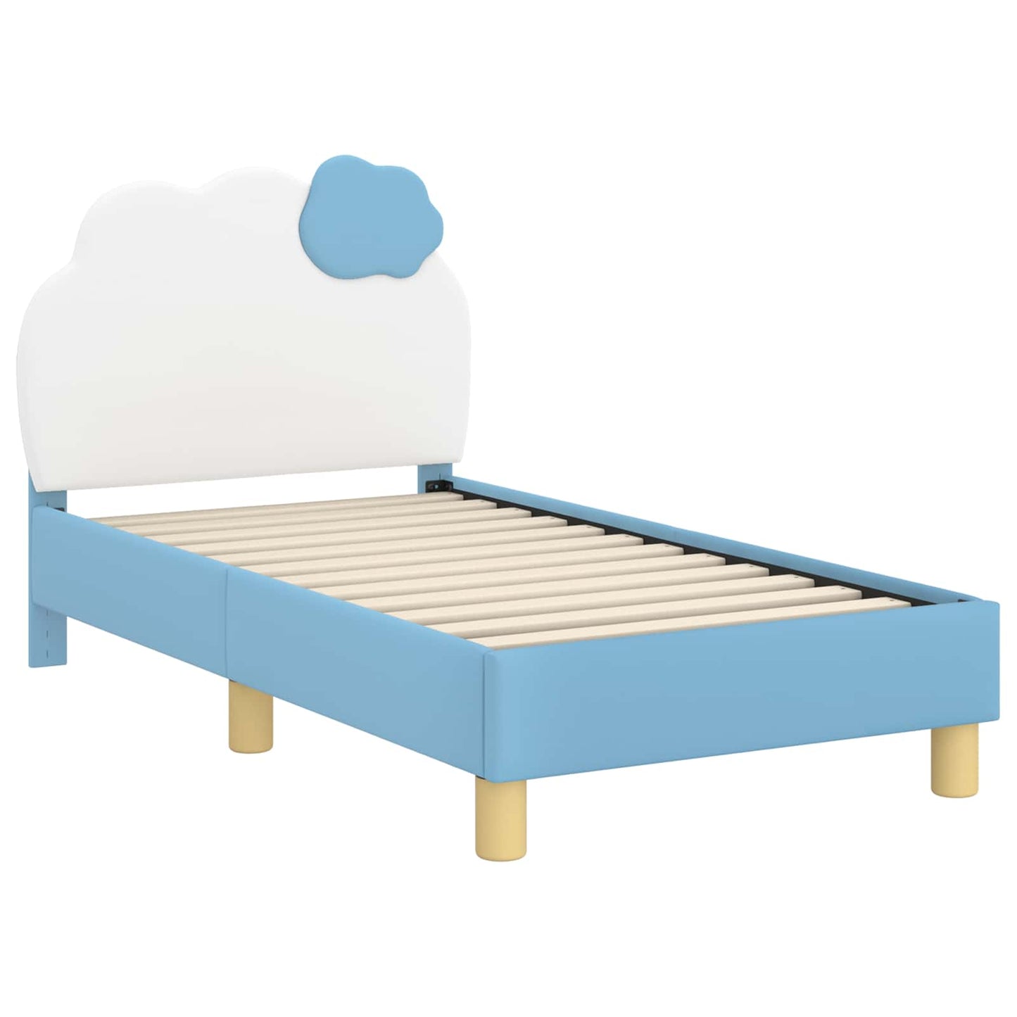 Peuterbedframe met hoofdbord Blauw 70 x 140 cm PU
