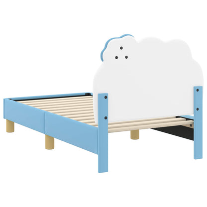 Peuterbedframe met hoofdbord Blauw 70 x 140 cm PU