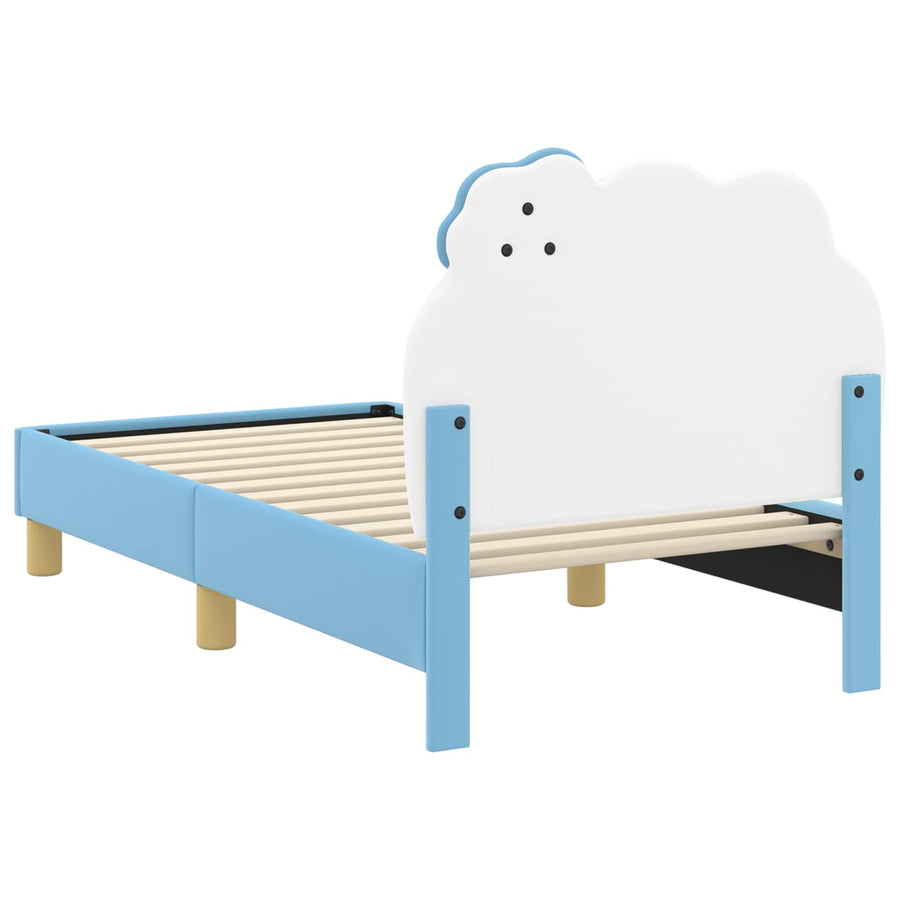 Peuterbedframe met hoofdbord Blauw 70 x 140 cm PU