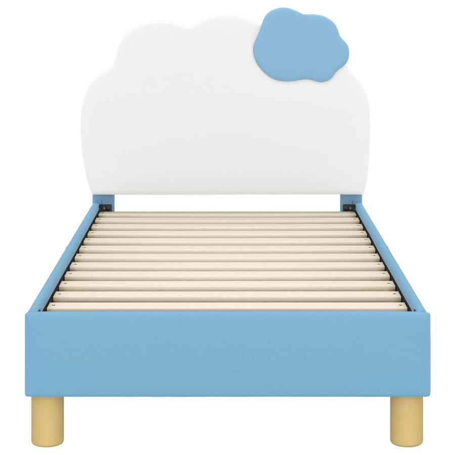 Peuterbedframe met hoofdbord Blauw 70 x 140 cm PU