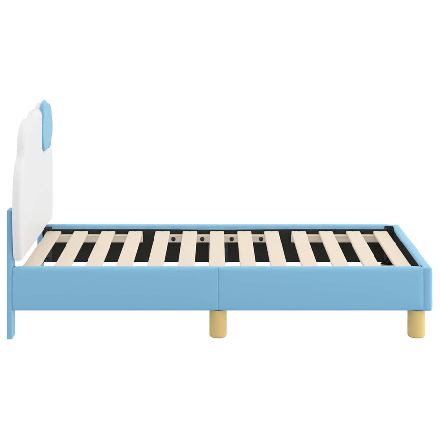Peuterbedframe met hoofdbord Blauw 70 x 140 cm PU