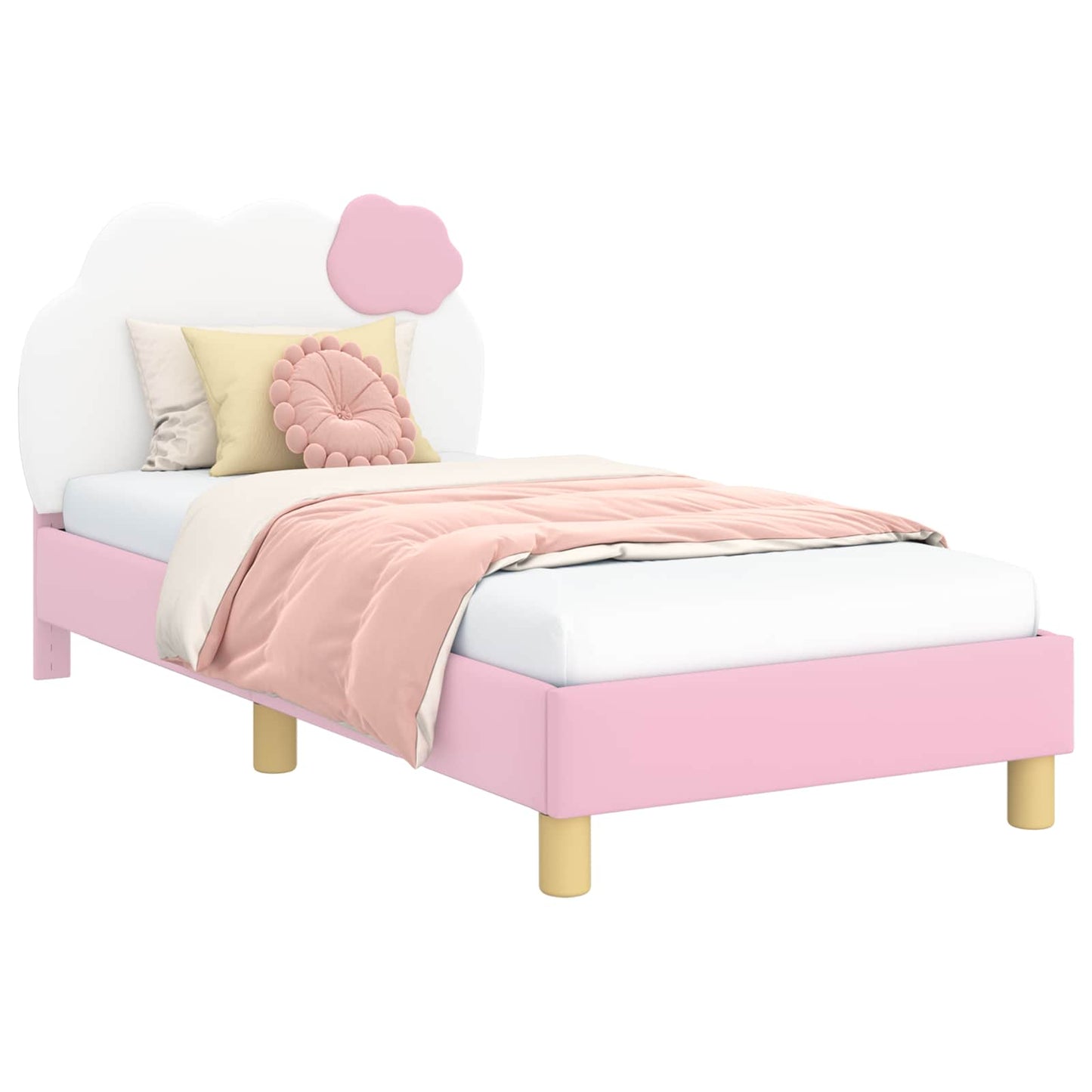 Bedframe voor kinderen met hoofdbord Roze 80 x 160 cm PU