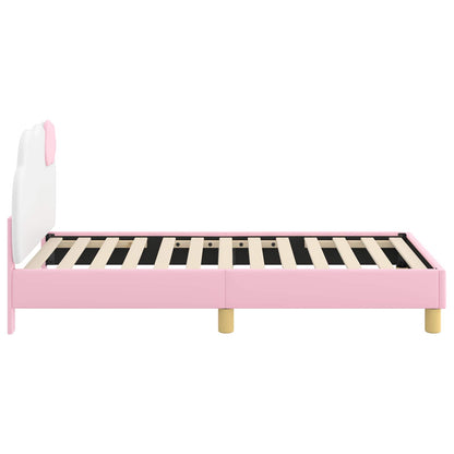 Bedframe voor kinderen met hoofdbord Roze 80 x 160 cm PU