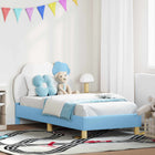 Kinderbedframe 80x160 cm blauw PU met hoofdbord