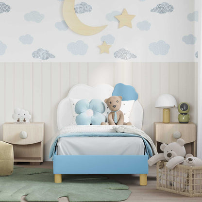 Bedframe voor kinderen met hoofdbord Blauw 80 x 160 cm PU