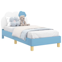 Bedframe voor kinderen met hoofdbord Blauw 80 x 160 cm PU