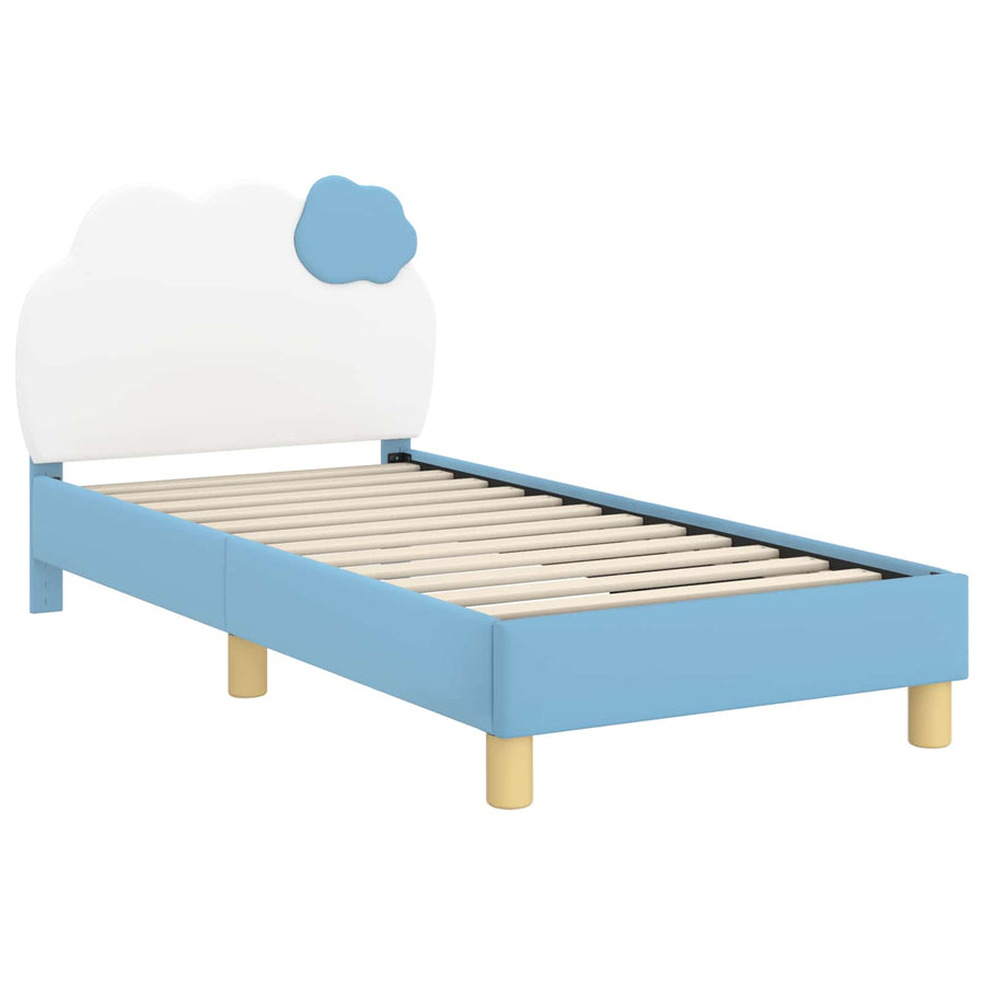 Bedframe voor kinderen met hoofdbord Blauw 80 x 160 cm PU