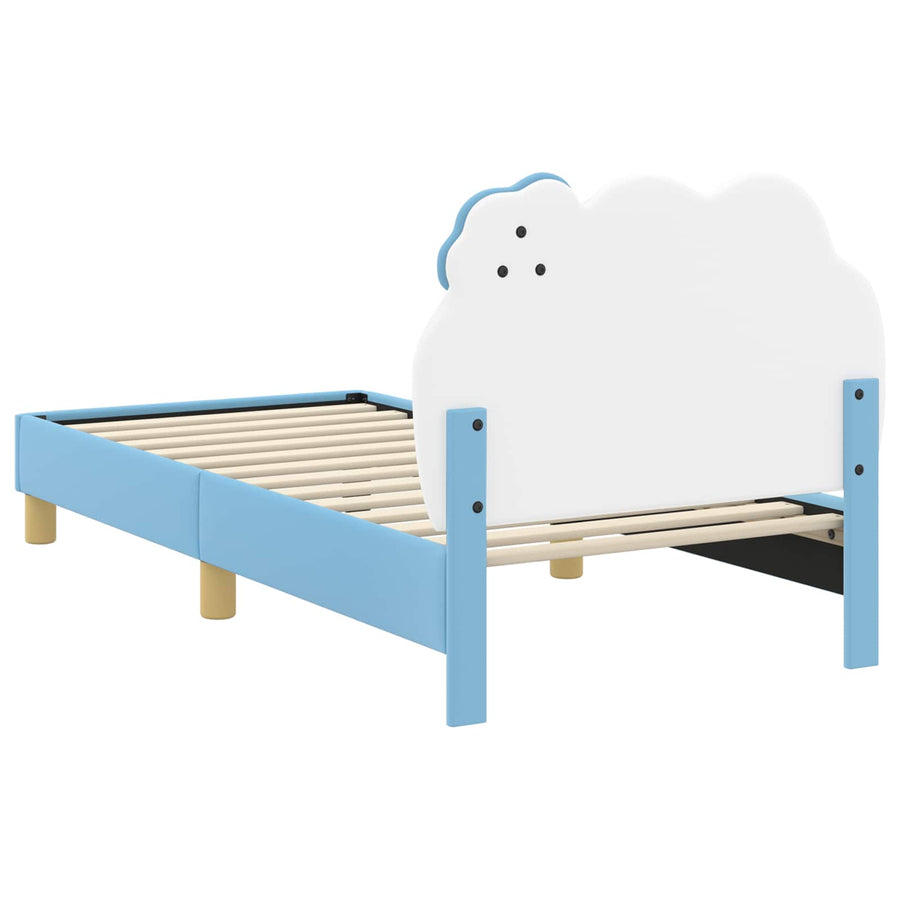 Bedframe voor kinderen met hoofdbord Blauw 80 x 160 cm PU