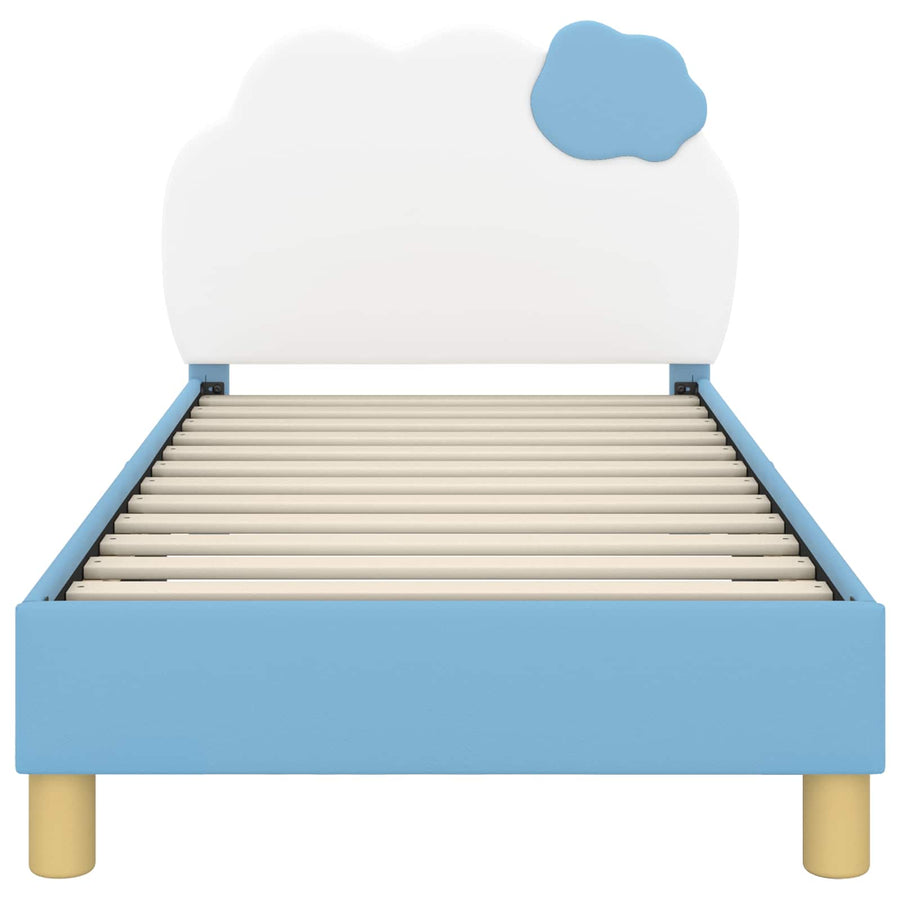 Bedframe voor kinderen met hoofdbord Blauw 80 x 160 cm PU