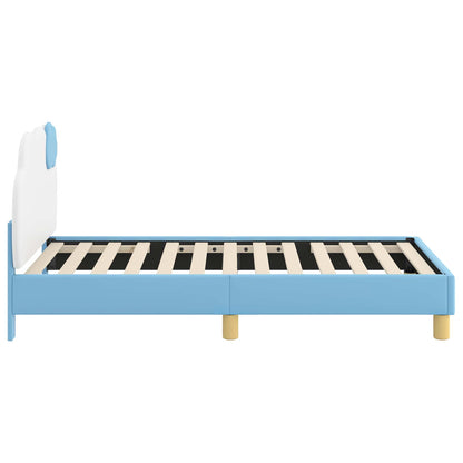 Bedframe voor kinderen met hoofdbord Blauw 80 x 160 cm PU