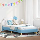 Kinderbedframe 80x200 cm blauw PU met hoofdbord