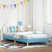 Kinderbedframe 80x200 cm blauw PU met hoofdbord