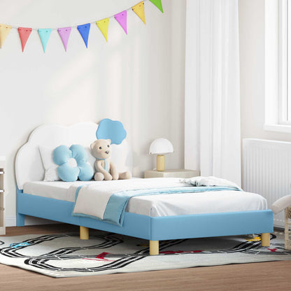 Bedframe voor kinderen met hoofdbord Blauw 80 x 200 cm PU