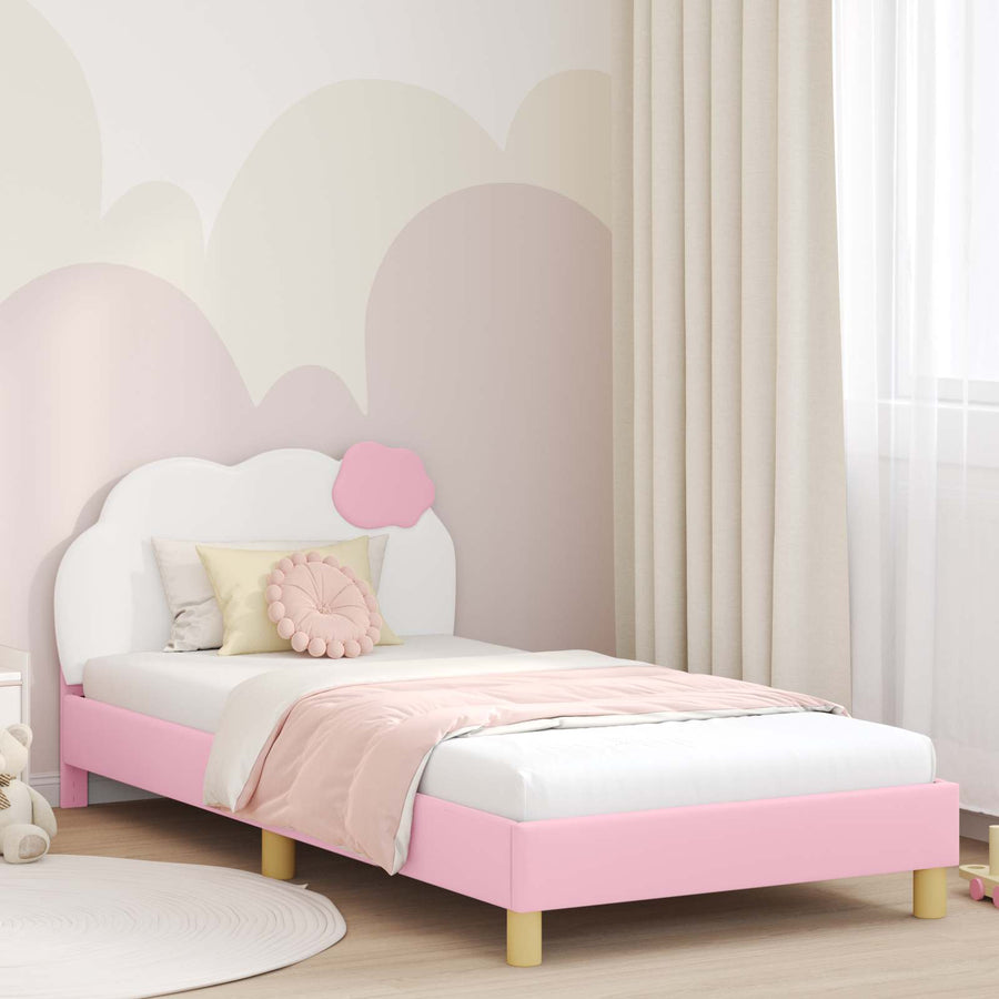 Bedframe voor kinderen met hoofdbord Roze 90 x 190 cm PU