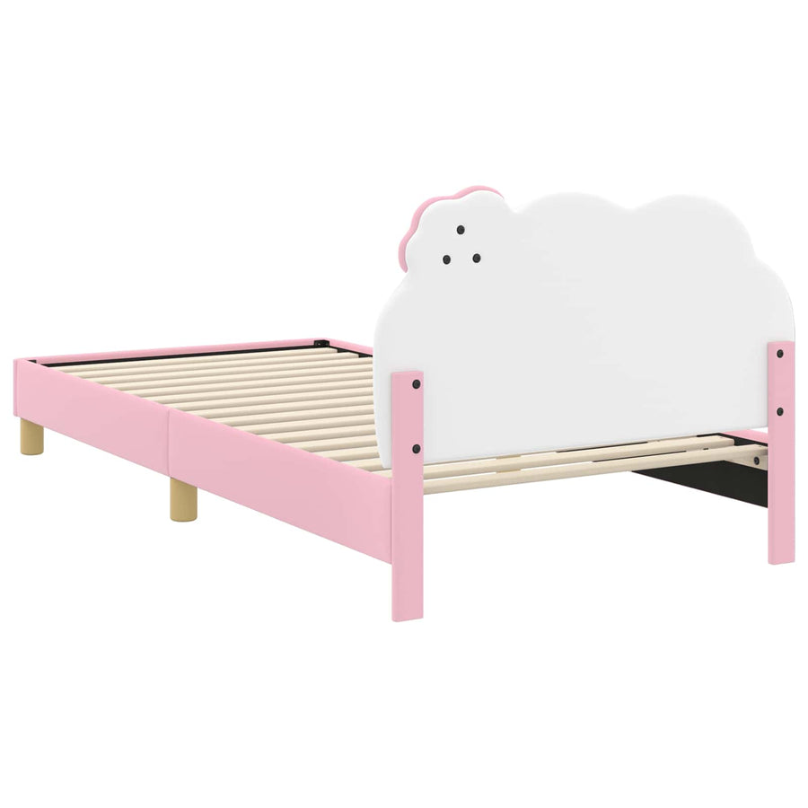 Bedframe voor kinderen met hoofdbord Roze 90 x 190 cm PU