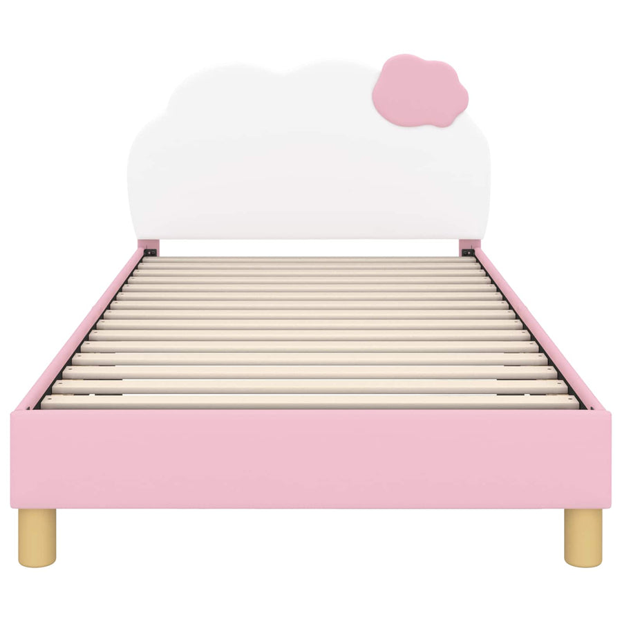 Bedframe voor kinderen met hoofdbord Roze 90 x 190 cm PU