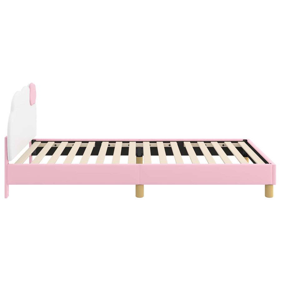 Bedframe voor kinderen met hoofdbord Roze 90 x 190 cm PU